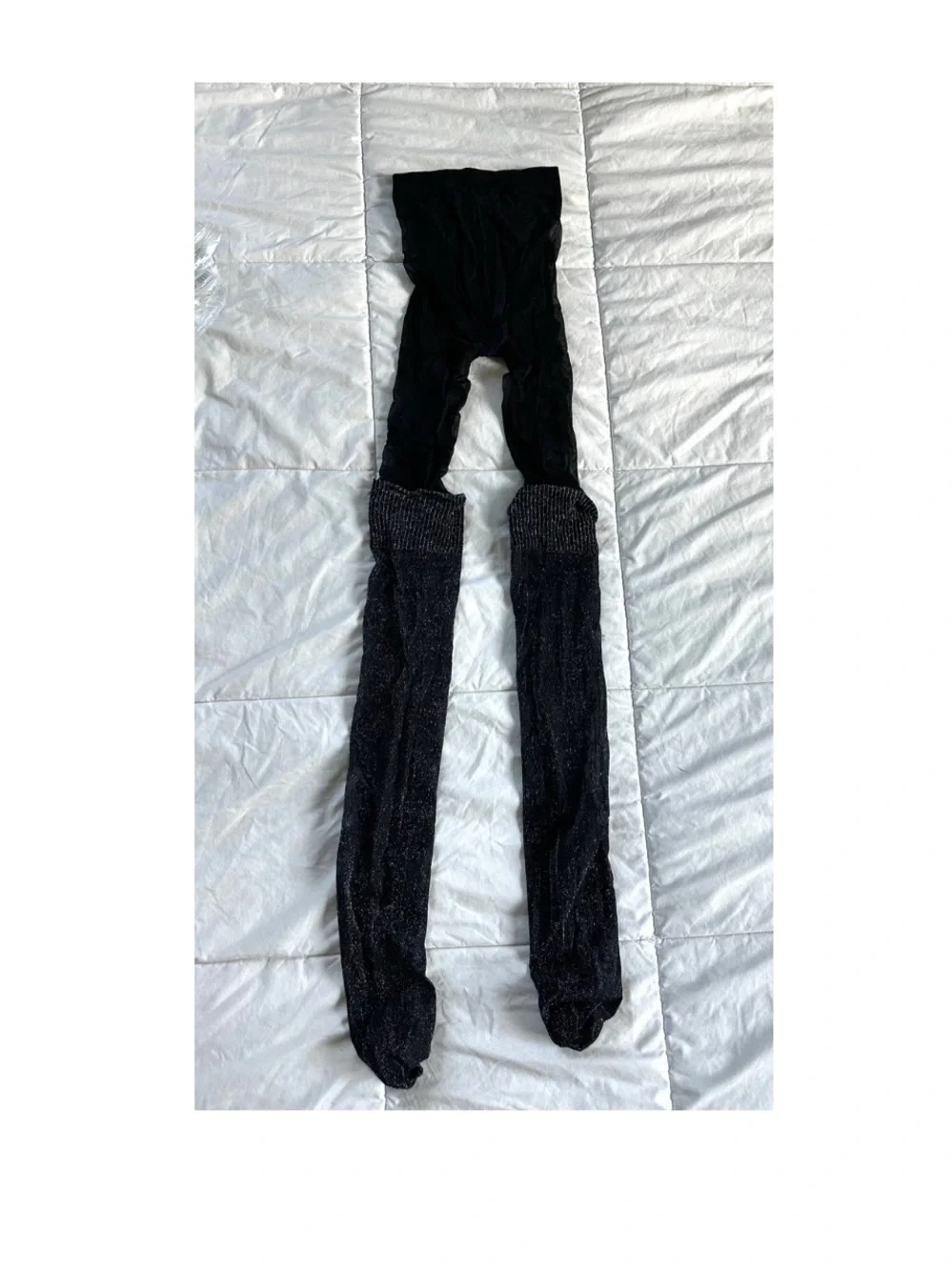 NORDSTROM Black Sparkle Leg Warmers Tights Size-S/M